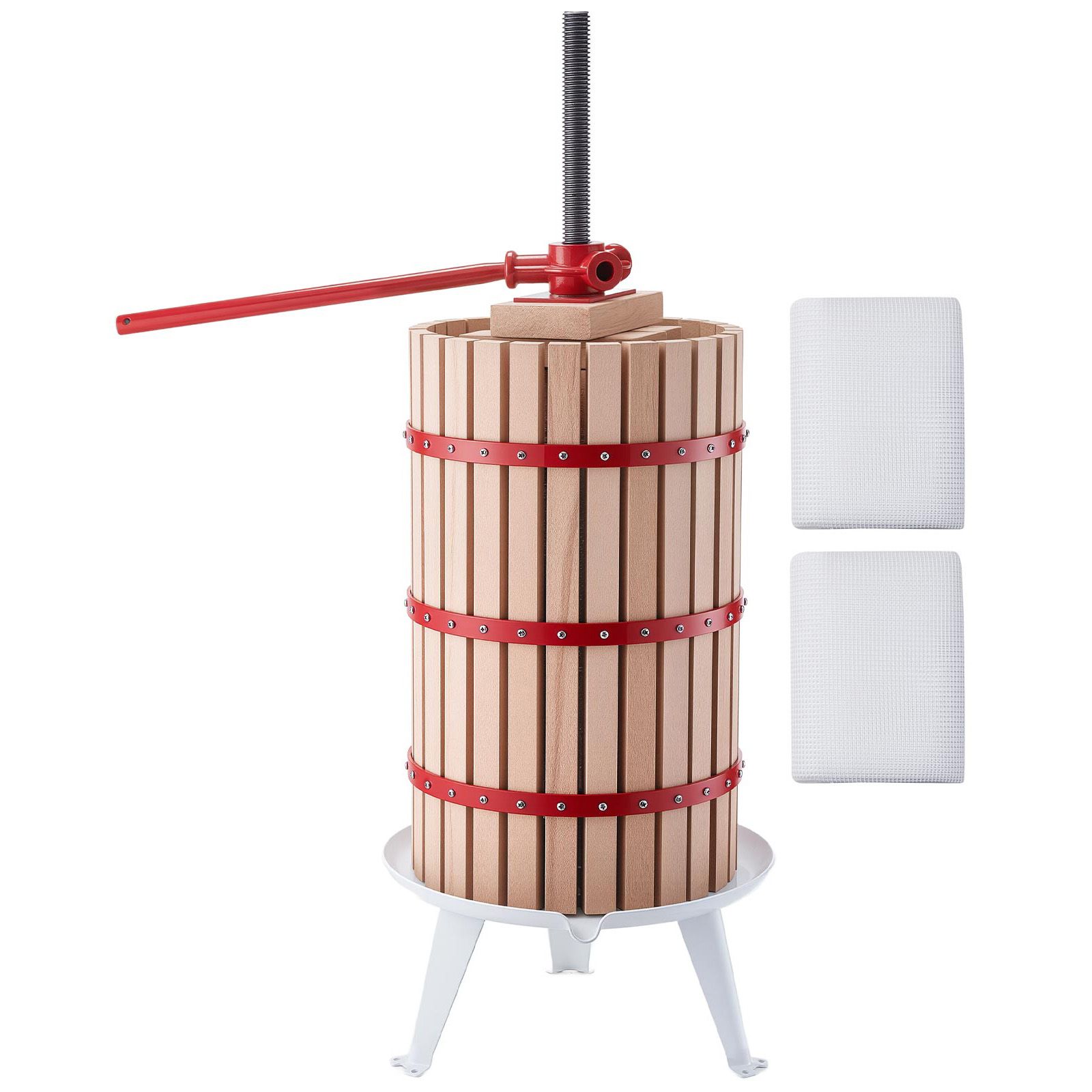Juicer - เครื่องคั้นน้ำผลไม้แบบกดมือ ความจุ 7.93 แกลลอน/30 ลิตร ตะกร้าทำจากไม้บีชเนื้อแข็ง