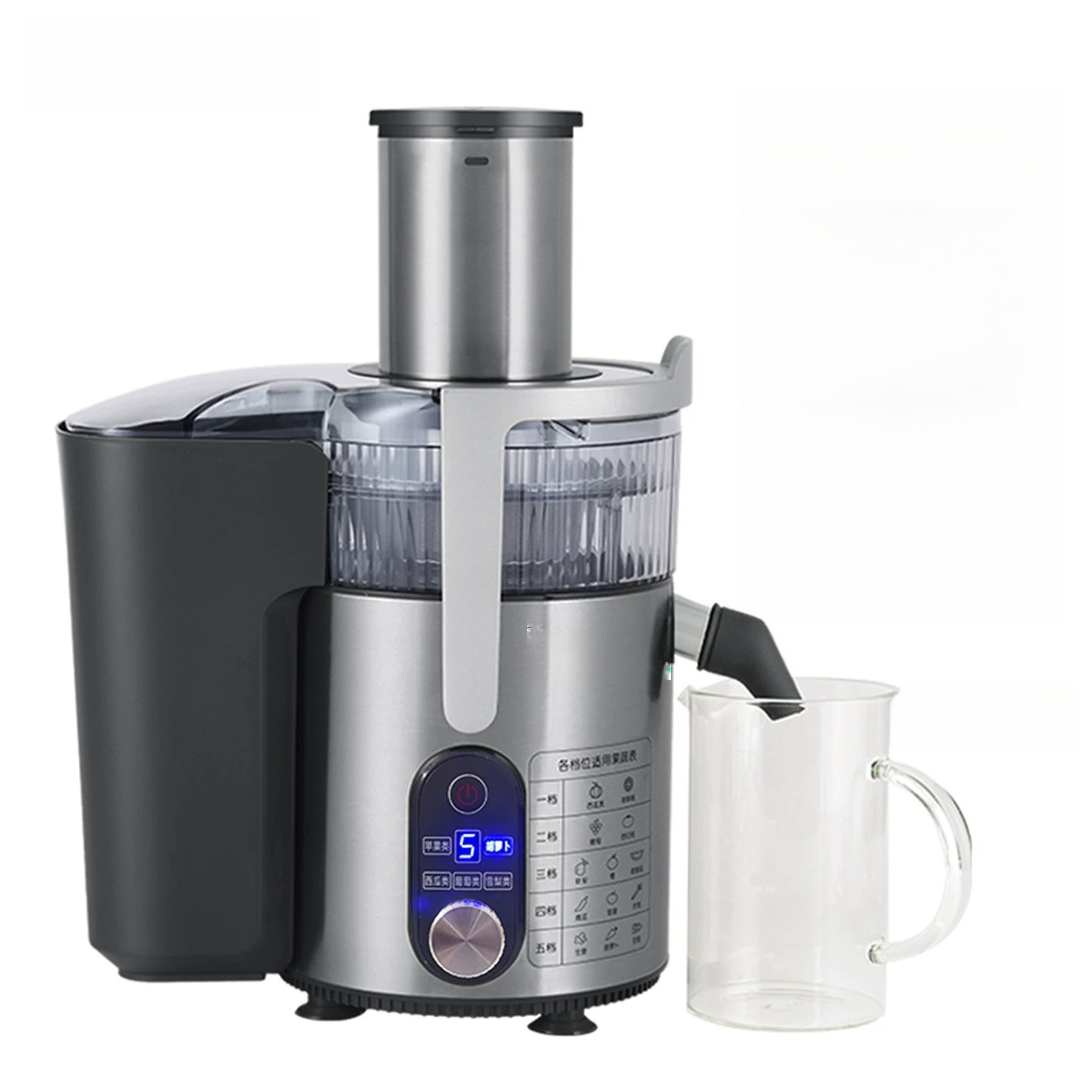 Juicer - เครื่องคั้นน้ำผลไม้เชิงพาณิชย์, เครื่องคั้นน้ำผลไม้ขนาดใหญ่แบบอัตโนมัติพร้อมระบบแยกกาก, เครื่องคั้นน้ำผลไม้สดสำหรับใช้ในครัวเรือน