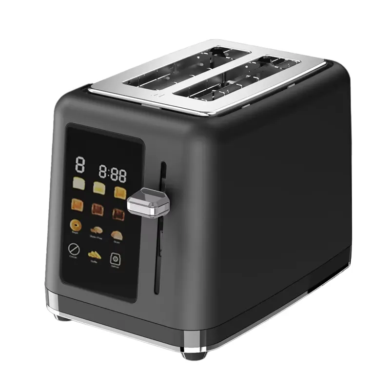 Toaster - เครื่องปิ้งขนมปังอัจฉริยะแบบสัมผัส 1/2/3/4 แผ่น พร้อมหน้าจอสี, 6 ระดับการปิ้ง,