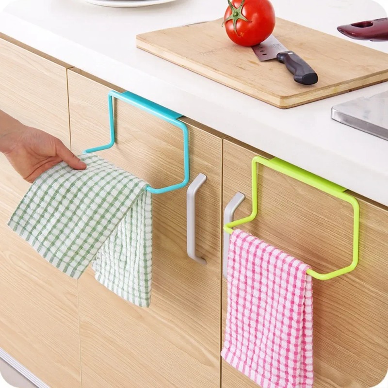 Kitchen Appliances Cabinet - ที่แขวนผ้าเช็ดตัวแบบแขวนพลาสติก 1 ชิ้น อเนกประสงค์ ใช้กับตู้ ตู้เก็บของ