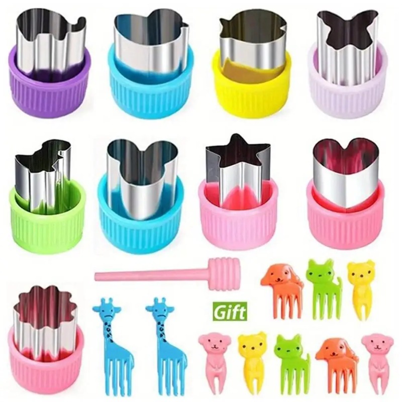 Toaster - ชุดเครื่องตัดผักและผลไม้ 20 ชิ้น พร้อมส้อมผลไม้ 10 อันและแท่งปลด
