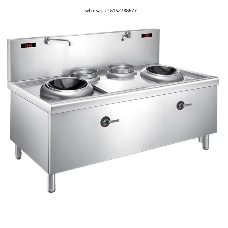 Induction Cooker - เตาไฟฟ้าแบบเหนี่ยวนำสองหัวเตา พร้อมเตาสำหรับผัดอาหาร สแตนเลส
