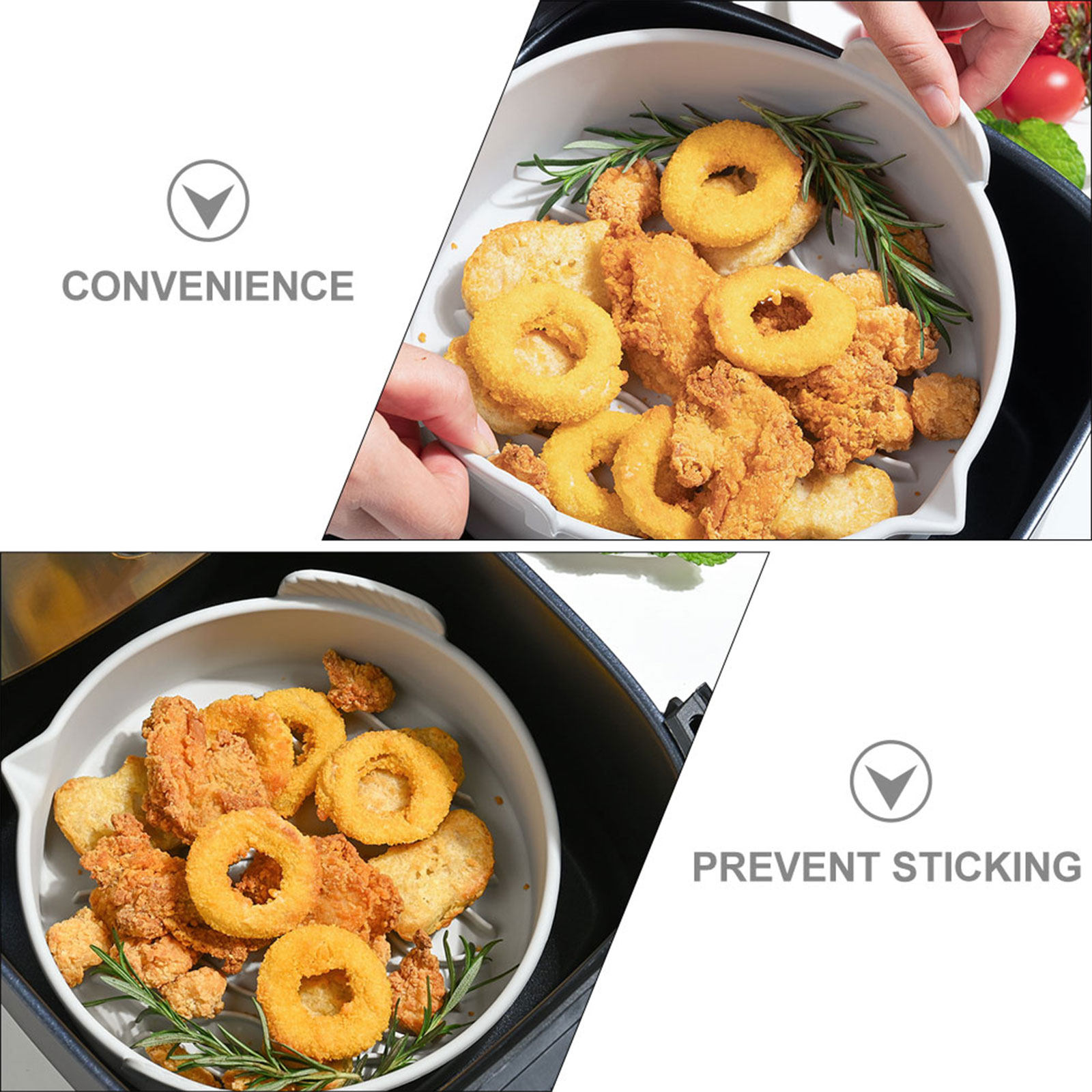 Air Fryer - แผ่นรองอบซิลิโคนสำหรับหม้อทอดไร้น้ำมัน ใช้ได้หลายครั้ง ไม่ติดกระทะ ทรงกลม อุปกรณ์เสริมสำหรับหม้อทอดไร้น้ำมัน ใช้ในครัว