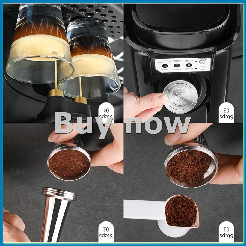 Coffee Maker - แคปซูลกาแฟแบบรีฟิลแบบใช้ซ้ำได้สำหรับเครื่องชงกาแฟ LOR ตัวกรองสแตนเลส LM8012 เครื่อง-ABHG
