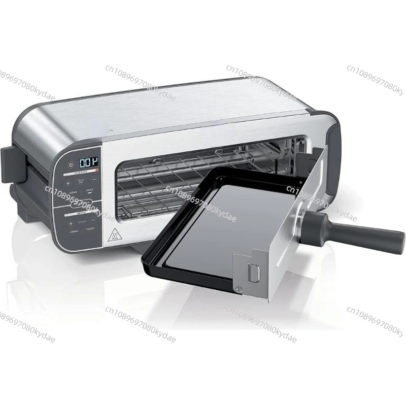 Toaster - เครื่องปิ้งขนมปังแบบพลิกได้ 2-in-1, ความจุ 2 แผ่น, เตาอบขนาดกะทัดรัด,