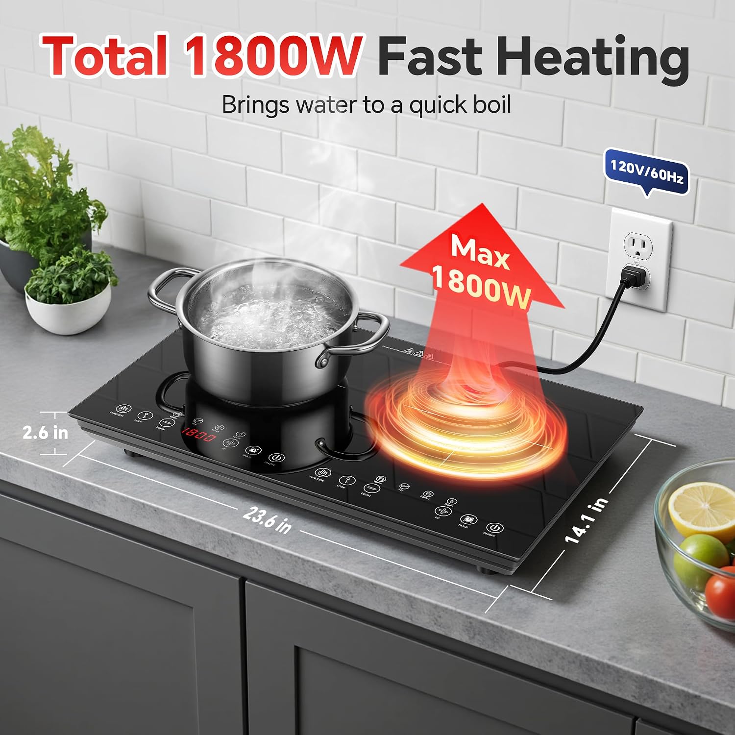 เตาแม่เหล็กไฟฟ้าแบบพกพา 2 หัวเ - Induction Cooktop Portable บทวิจารณ์และราคา