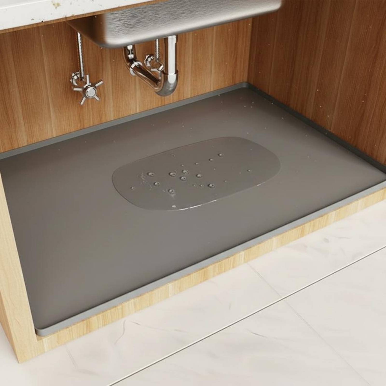 แผ่นรองกันน้ำใต้ซิงค์ ทำความสะ - Kitchen Appliances Cabinet บทวิจารณ์และราคา