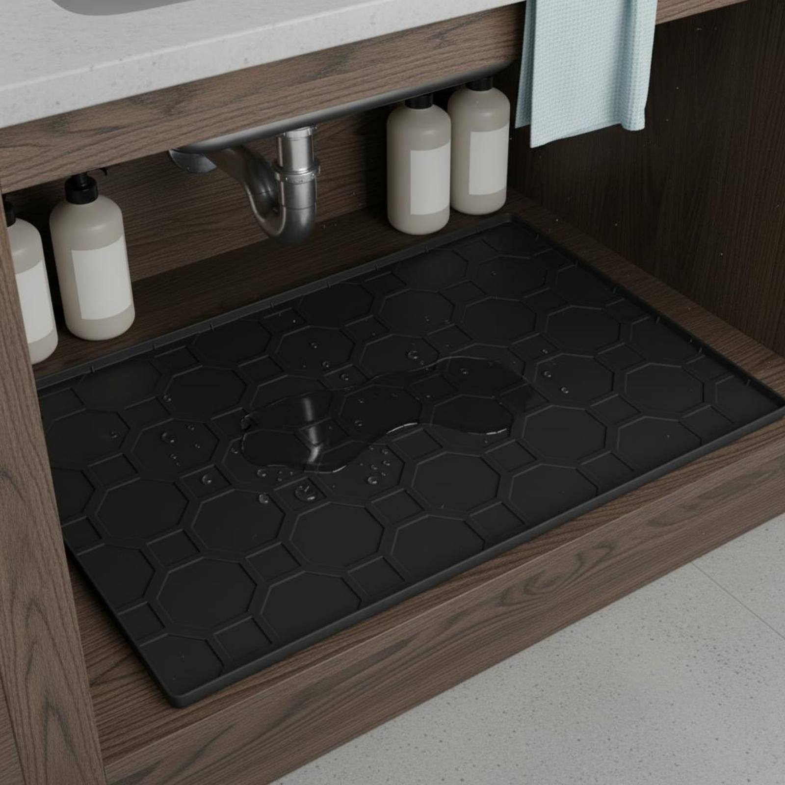 แผ่นรองกันน้ำใต้ซิงค์ ทำความสะ - Kitchen Appliances Cabinet บทวิจารณ์และราคา
